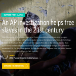 Screenshot of article "An AP investigation helps free slaves in the 21st century"